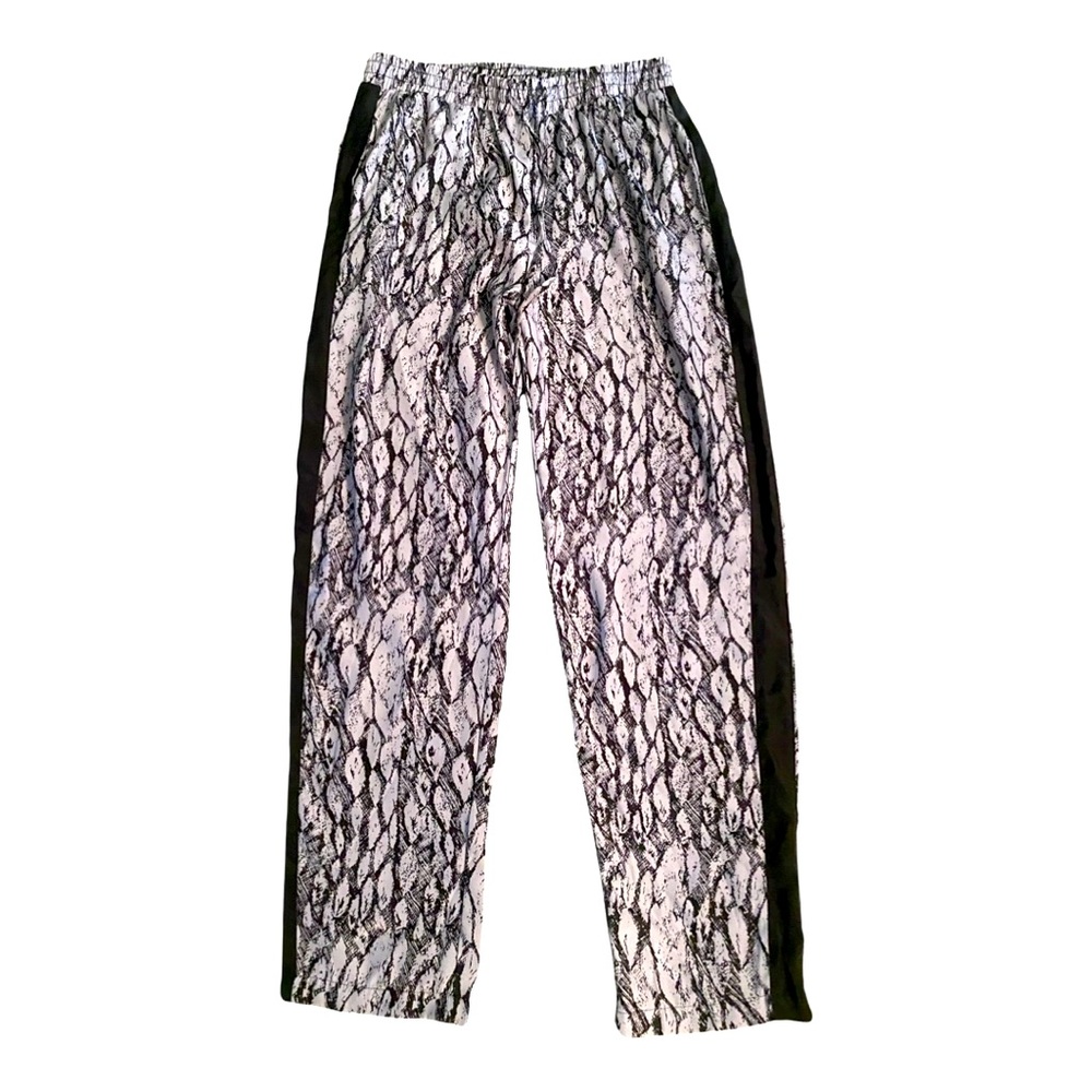 Band of Gypsies Women’s Pants Feather Print Elastic Waist Drawstring High Rise